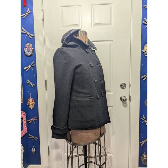 Maurices Double Breasted Wool Blend Peacoat Military Style - Picture 2 of 13